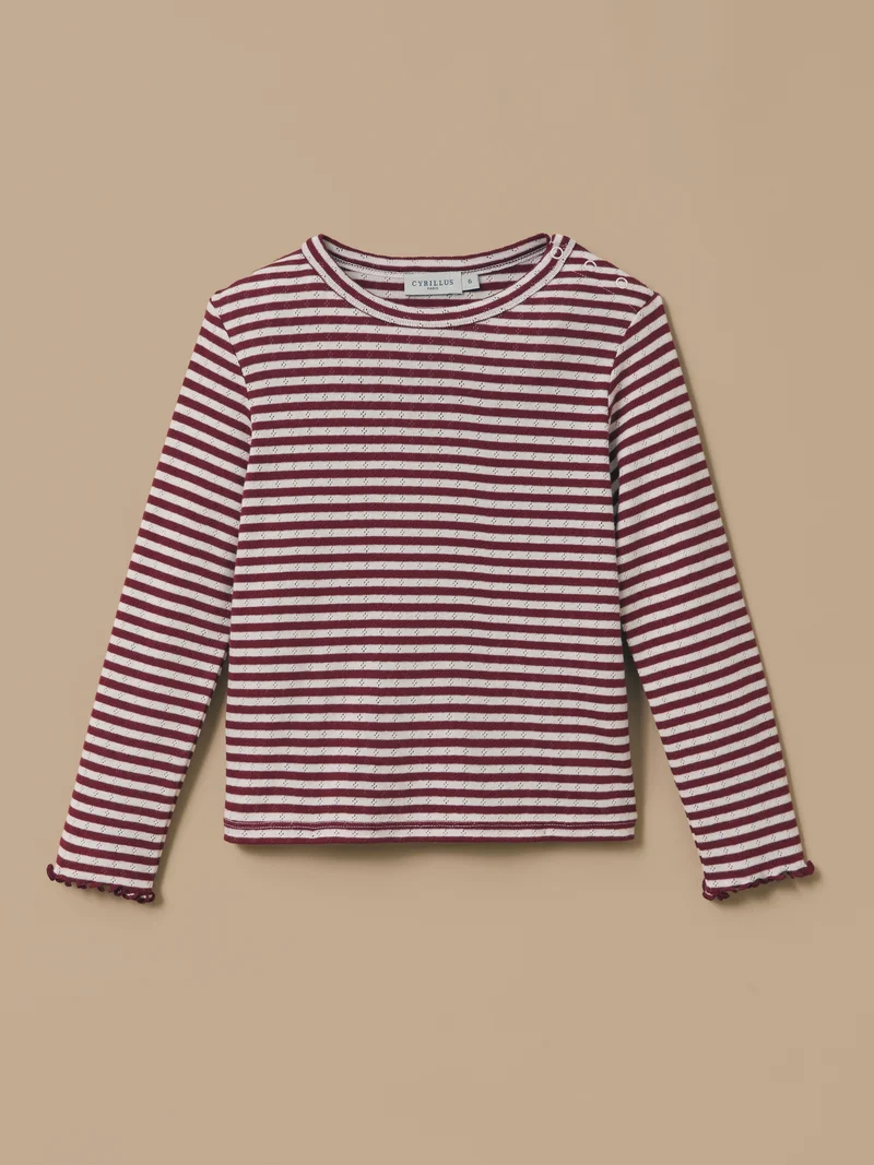 Mädchen-Shirt mit Lochmuster – Bio-Baumwolle