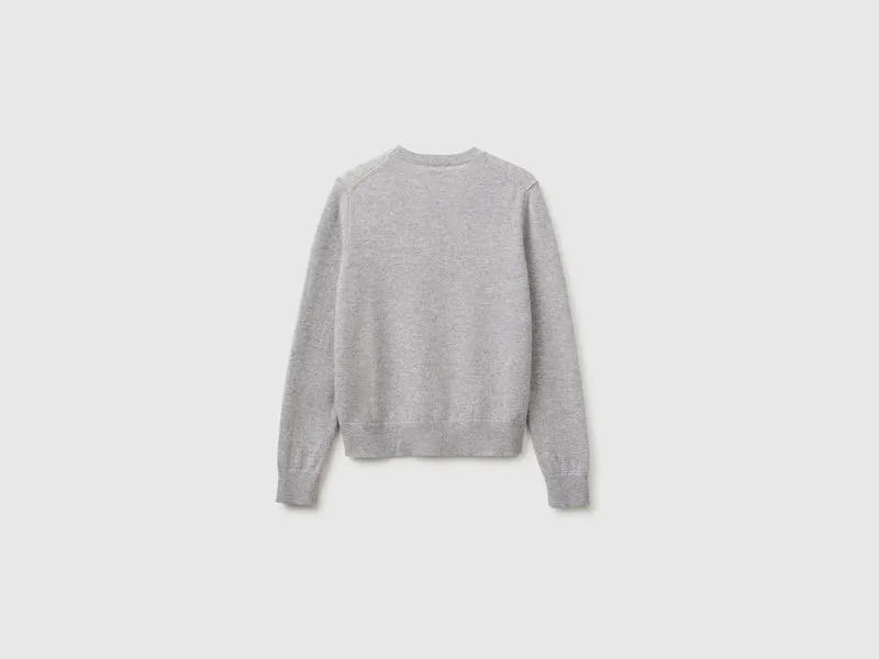 Hellgrauer Kaschmirpullover