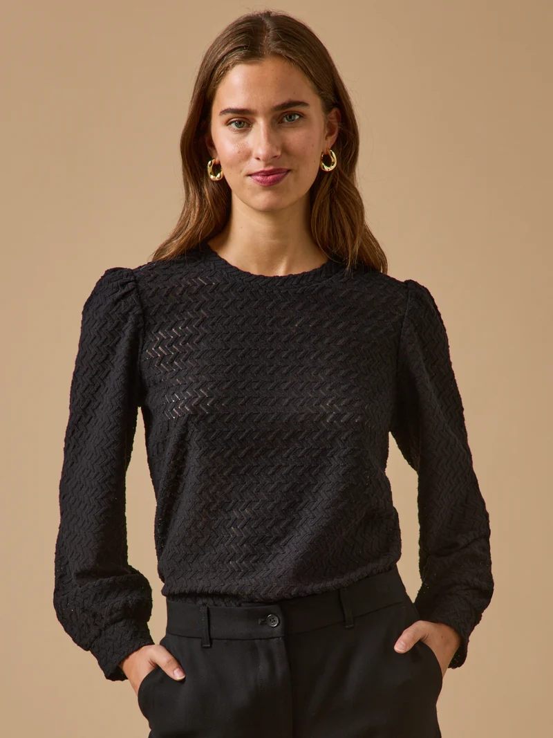 Damenbluse mit Jacquard