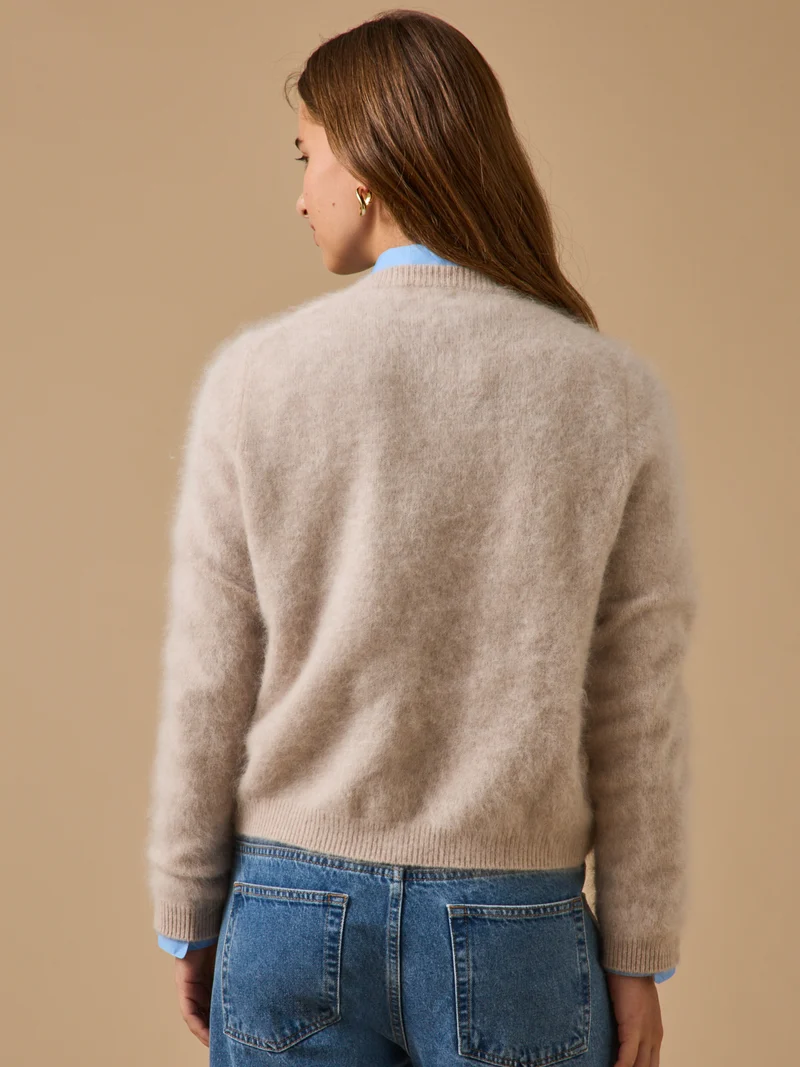 Damen-Cardigan aus gebürsteter Wolle