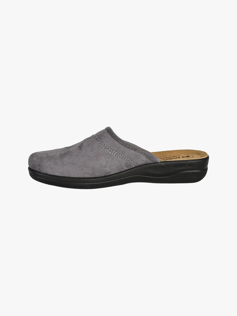 Pantofole donna in velluto con cuore di strass - grigio