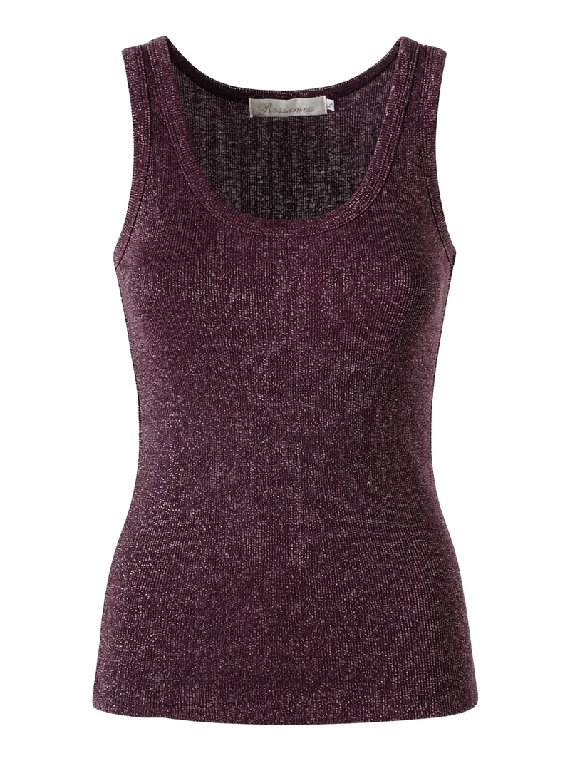 Top girocollo da donna in lurex - viola