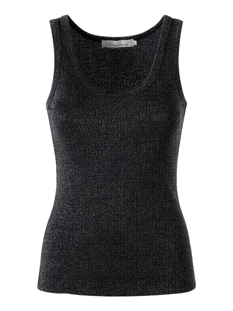 Top girocollo da donna in lurex - nero