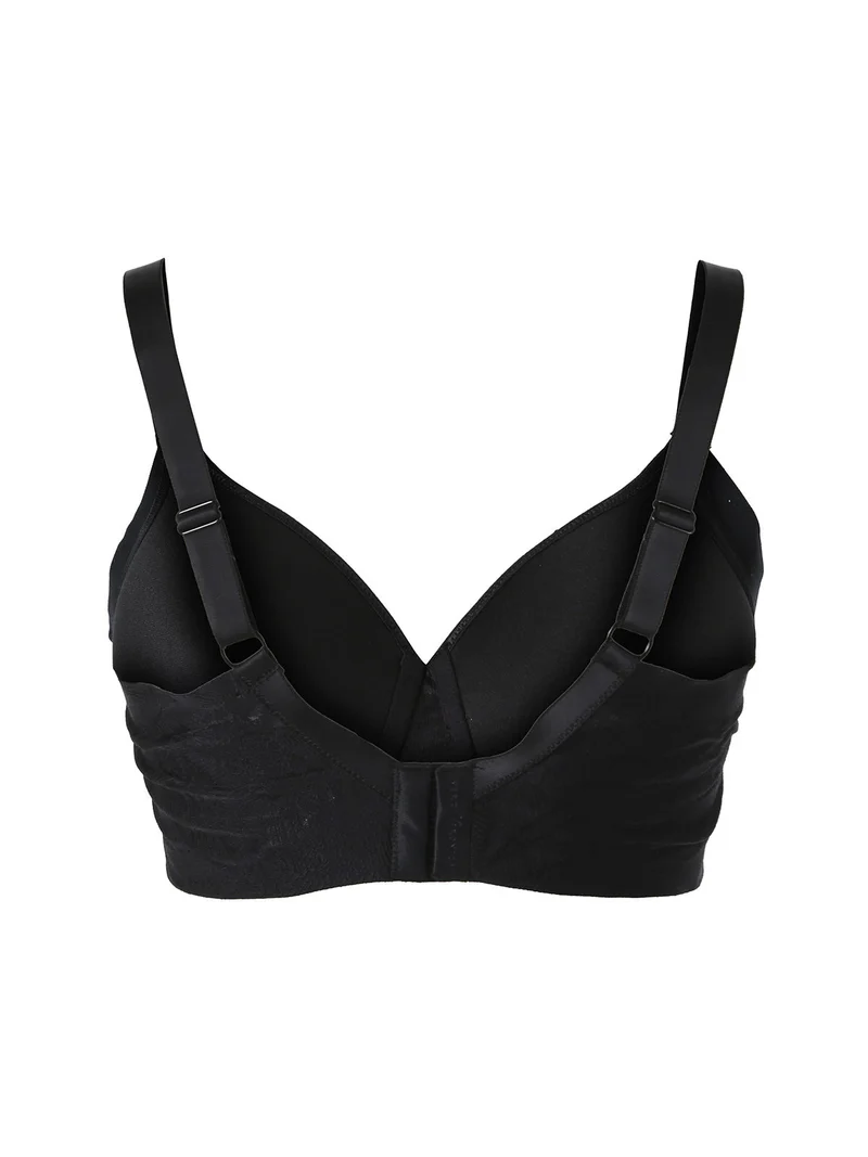 OD16 Reggiseno donna con coppe imbottite senza ferretto COPPA D - nero