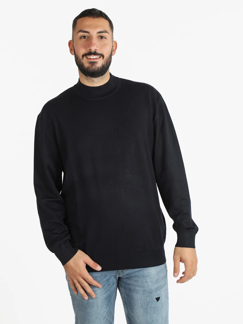 Maglia lupetto da uomo taglie forti - blu scuro