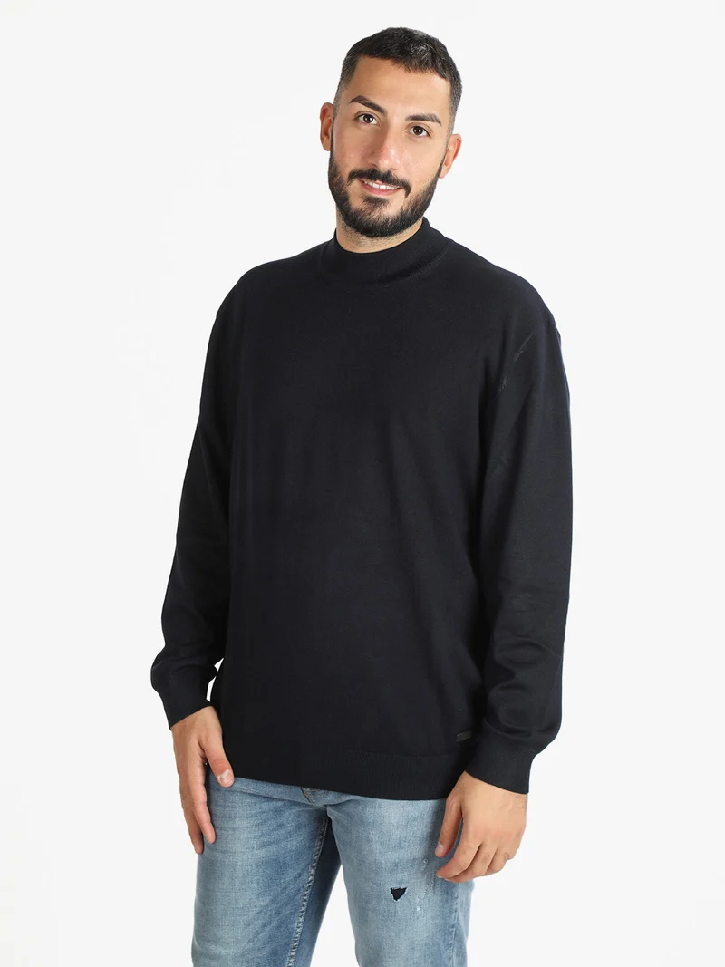 Maglia lupetto da uomo taglie forti - blu scuro