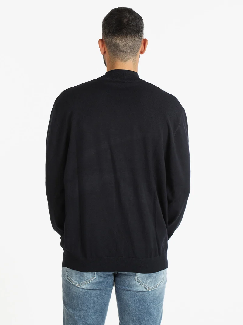 Maglia lupetto da uomo taglie forti - blu scuro
