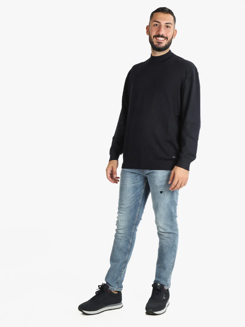 Maglia lupetto da uomo taglie forti - blu scuro