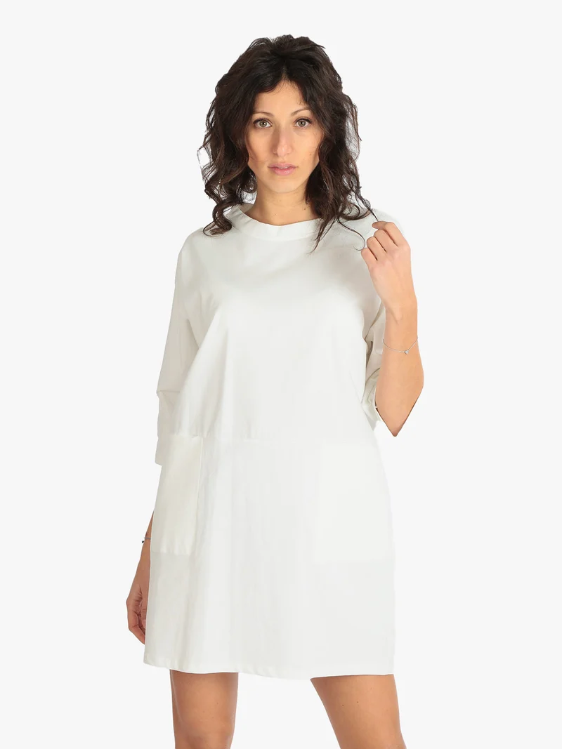 Vestito in maglia modello oversize - bianco