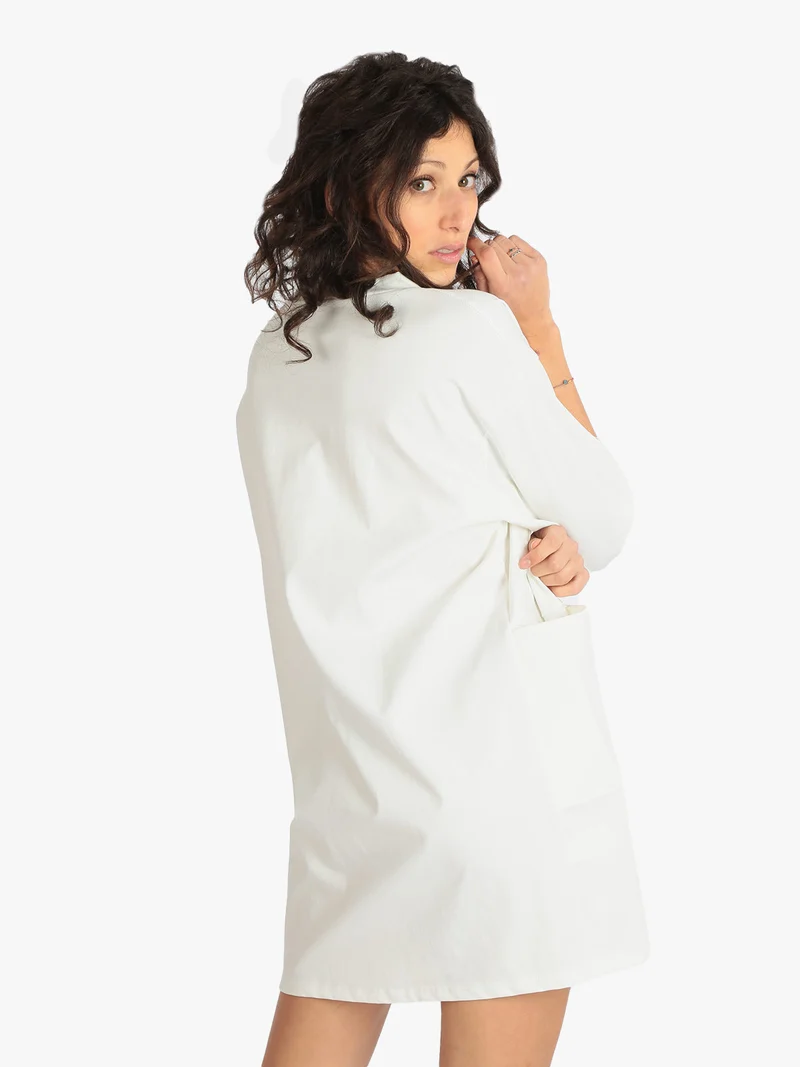 Vestito in maglia modello oversize - bianco