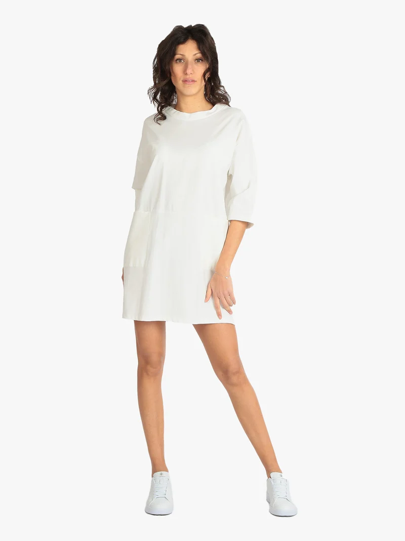 Vestito in maglia modello oversize - bianco
