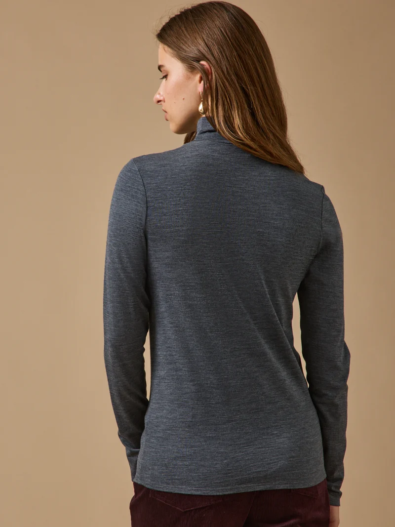 Damenpullover mit Unterpulli aus Jersey-Wolle