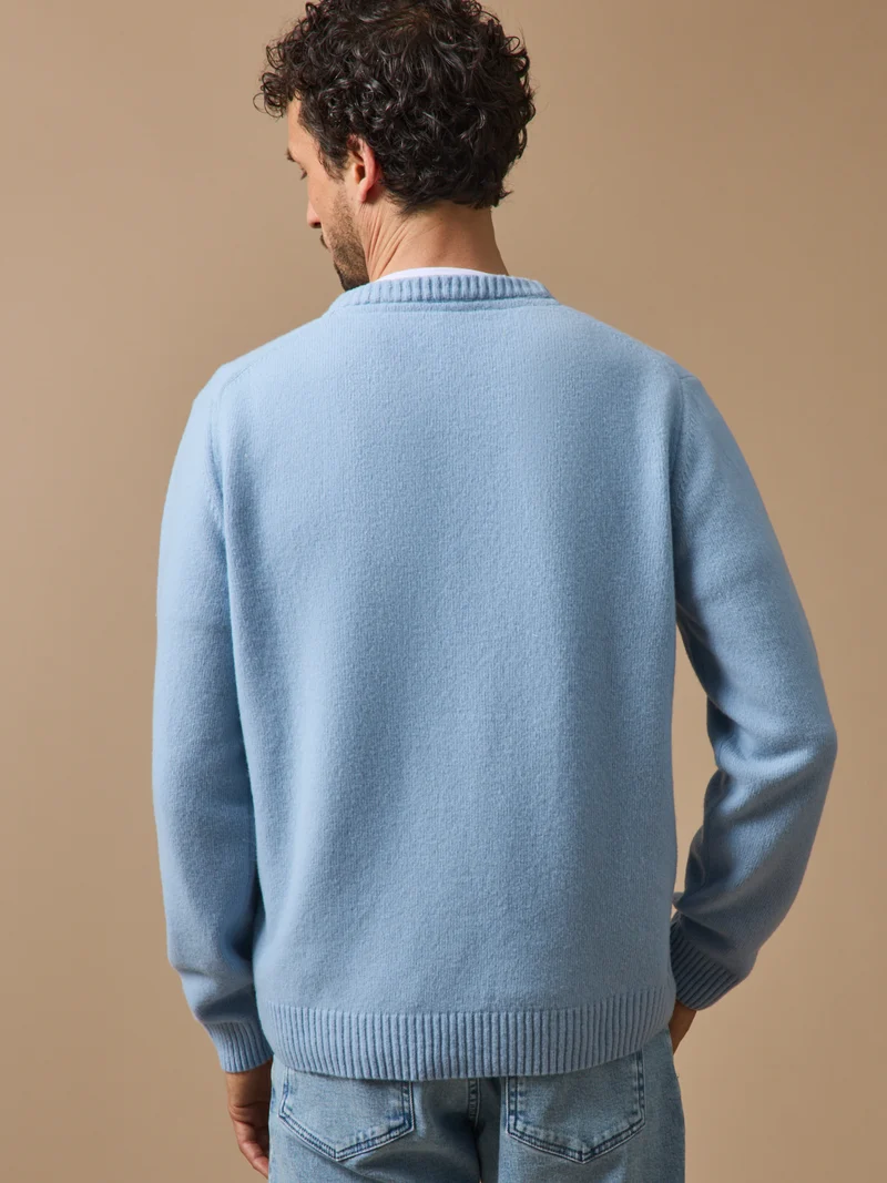 Herrenpullover mit Rundhalsausschnitt aus Wollgemisch