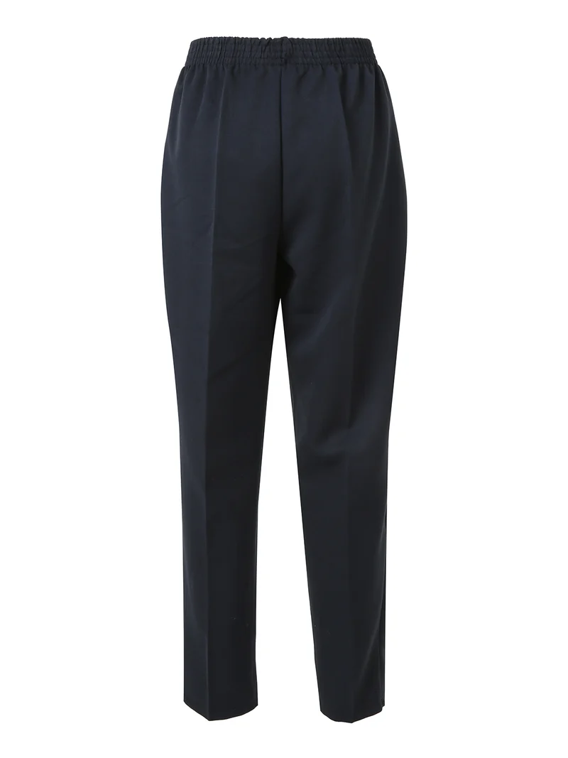 Pantaloni classici da donna con elastico in vita - blu scuro