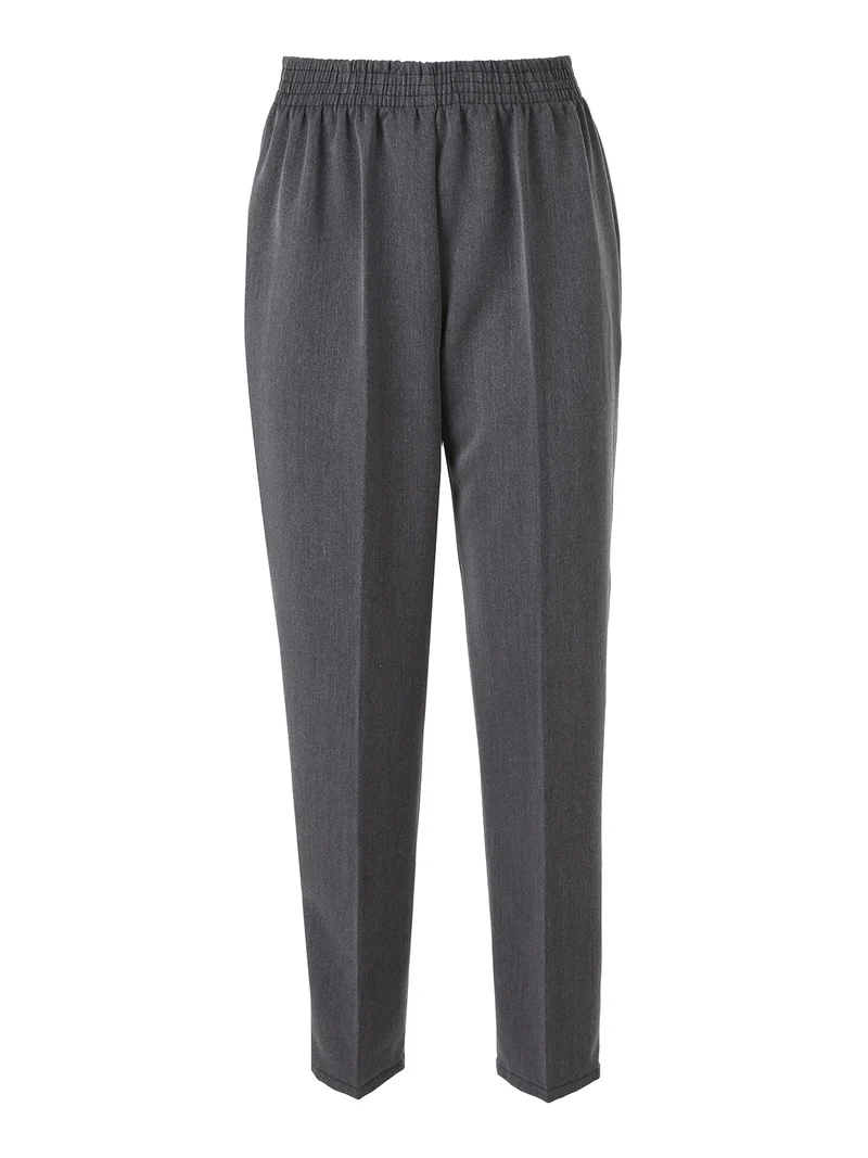 Pantaloni classici da donna con elastico in vita - grigio