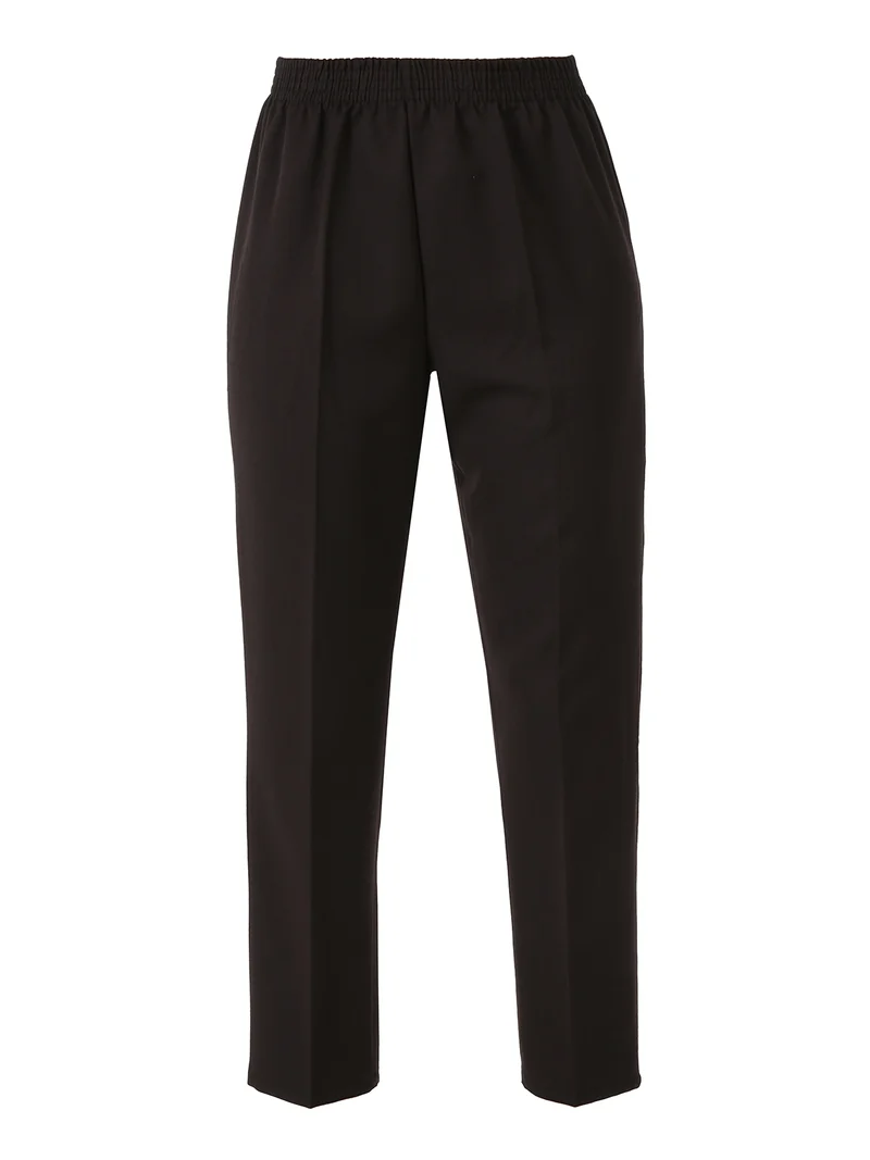 Pantaloni classici da donna con elastico in vita - moro