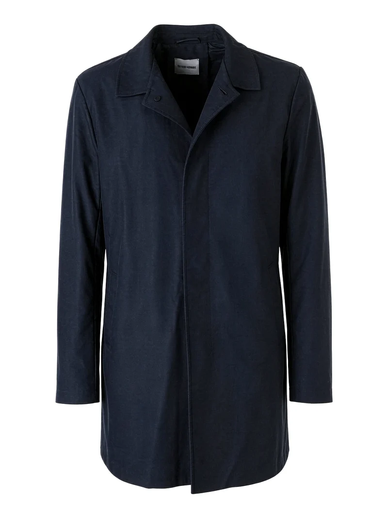 Cappotto da uomo impermeabile con bottoni - blu scuro