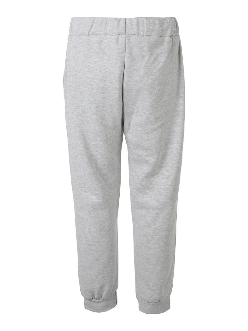 Pantaloni sportivi da uomo in felpa con polsini e logo - grigio
