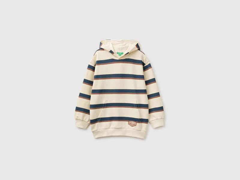 Übergroßer gestreifter Hoodie