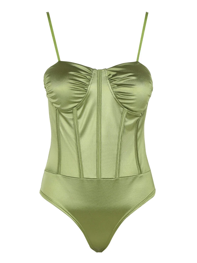 Body donna effetto raso con coppe imbottite - mela