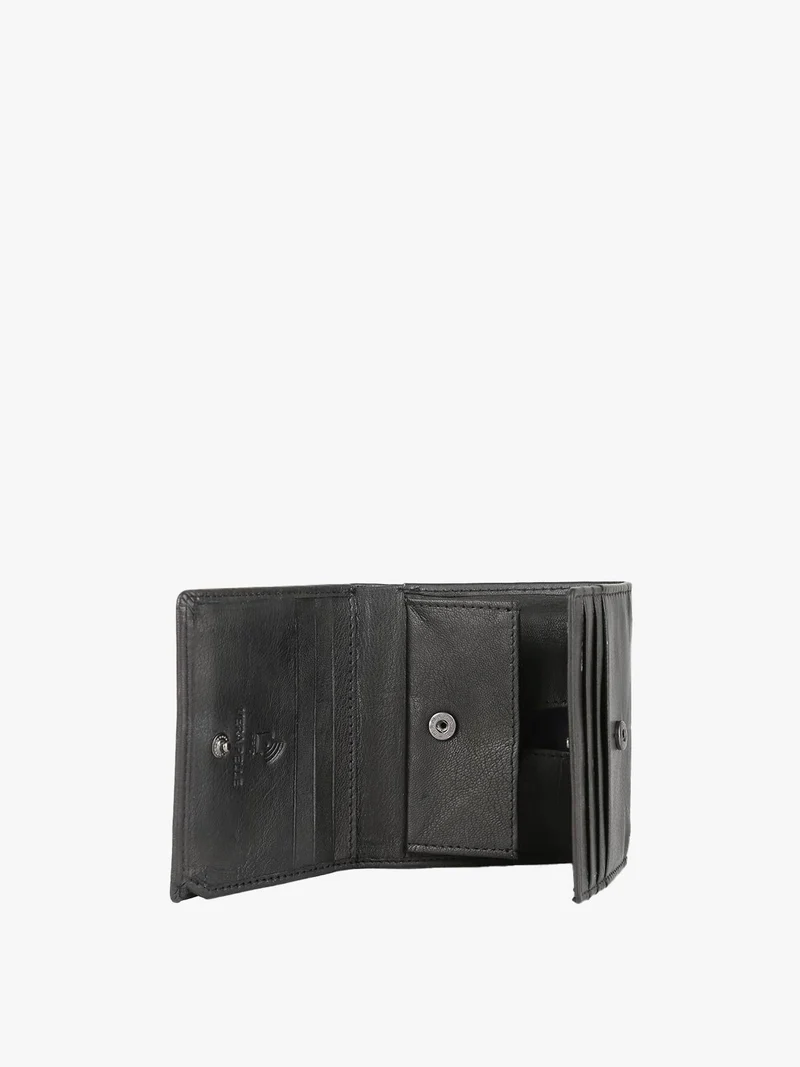 Mini portafoglio in pelle da uomo - nero