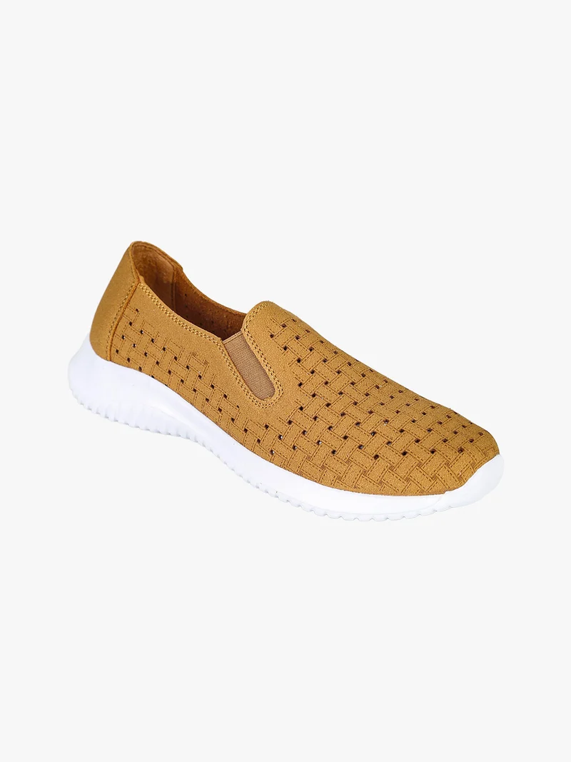 Sneakers donna slip on traforate - cammello