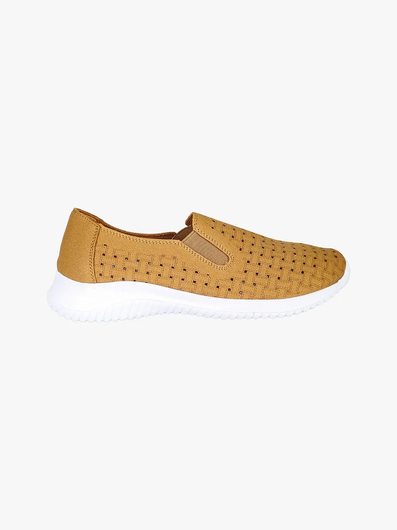 Sneakers donna slip on traforate - cammello