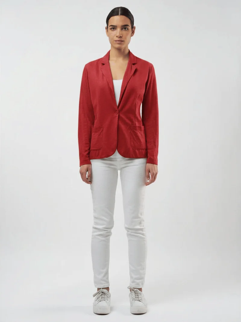 Leinenblazer Cherry