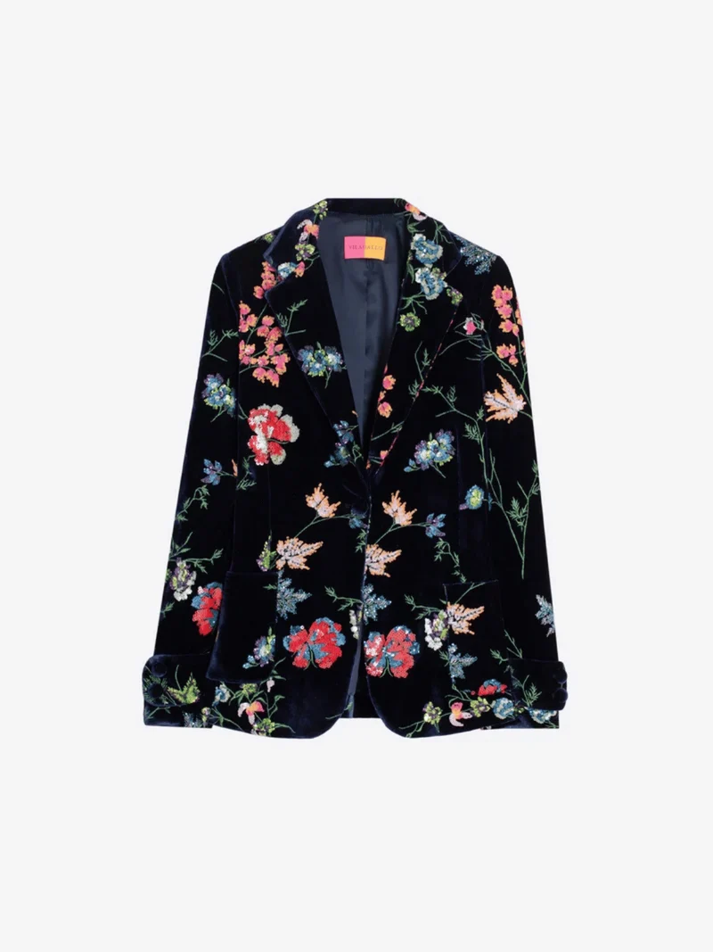 Floral Glitter Blazer