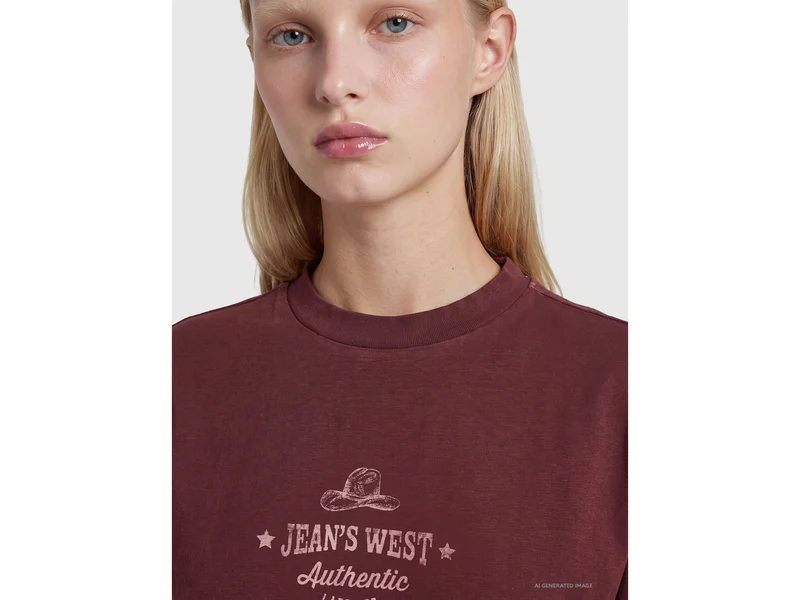 Oversize-T-Shirt mit Western-Print