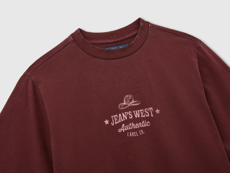 Oversize-T-Shirt mit Western-Print
