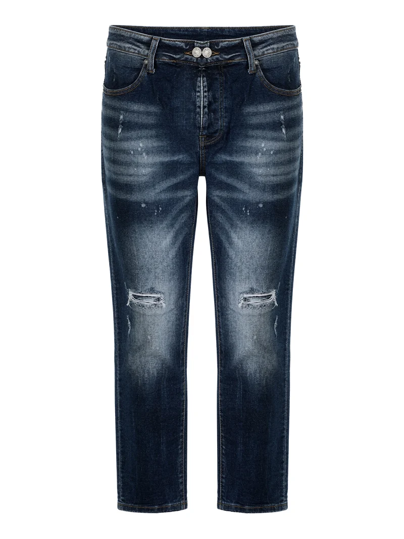 Jeans da uomo a vita bassa con strappi - avion