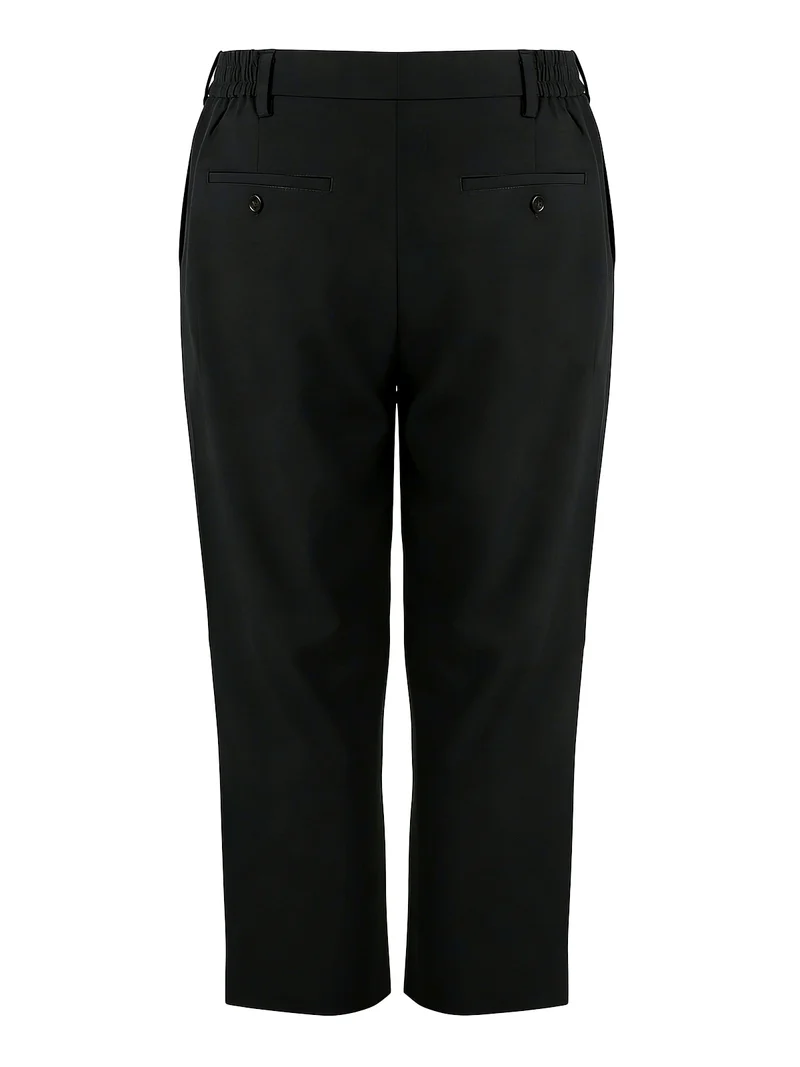 Pantaloni sartoriali da uomo a gamba larga con piega - nero