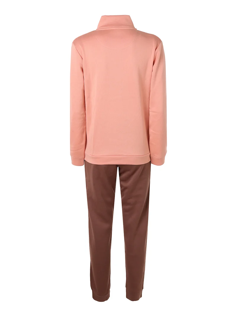 Completo tuta da donna in felpa 2 pezzi con zip intera e interno in caldo cotone - albicocca