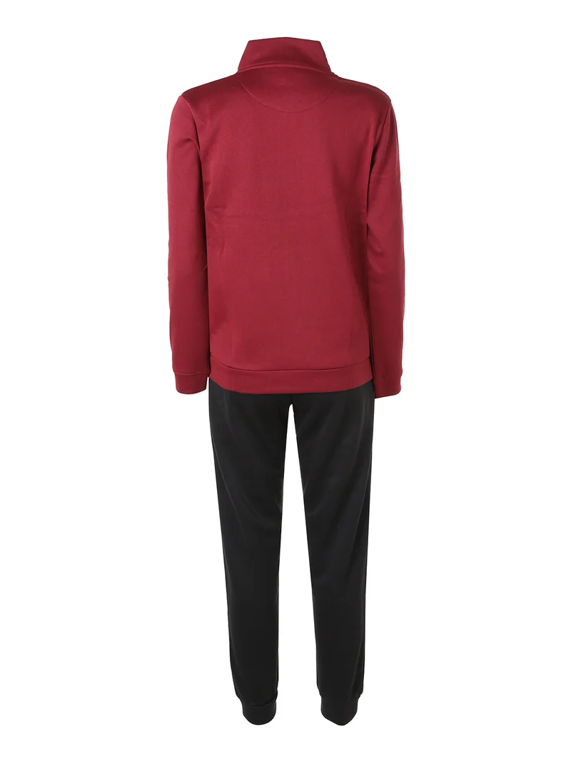 Completo tuta da donna in felpa 2 pezzi con zip intera e interno in caldo cotone - bordeaux