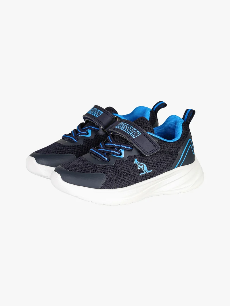 FLAME Sneakers da bambino con cinturino a strappo e lacci elastici - blu scuro