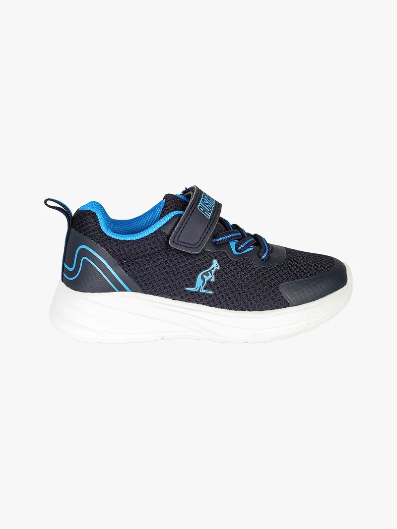 FLAME Sneakers da bambino con cinturino a strappo e lacci elastici - blu scuro