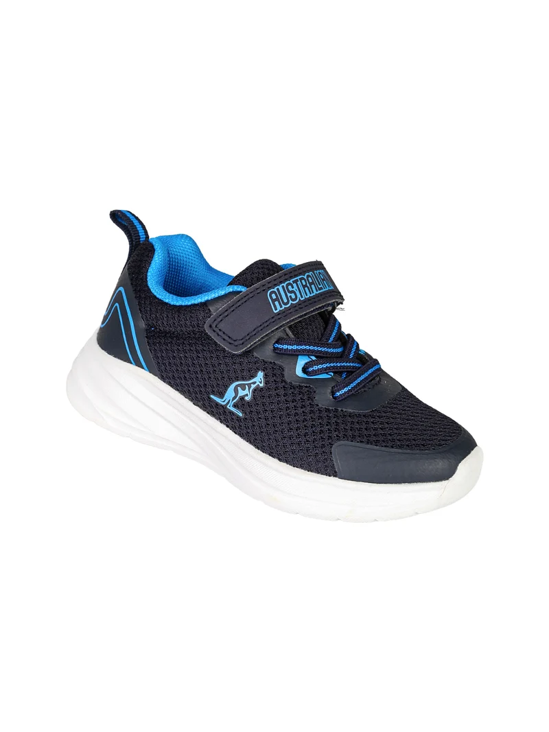 FLAME Sneakers da bambino con cinturino a strappo e lacci elastici - blu scuro