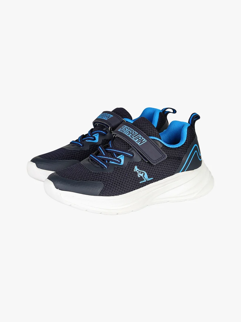 FLAME Sneakers da ragazzo con lacci elastici e cinturino a strappo - blu scuro