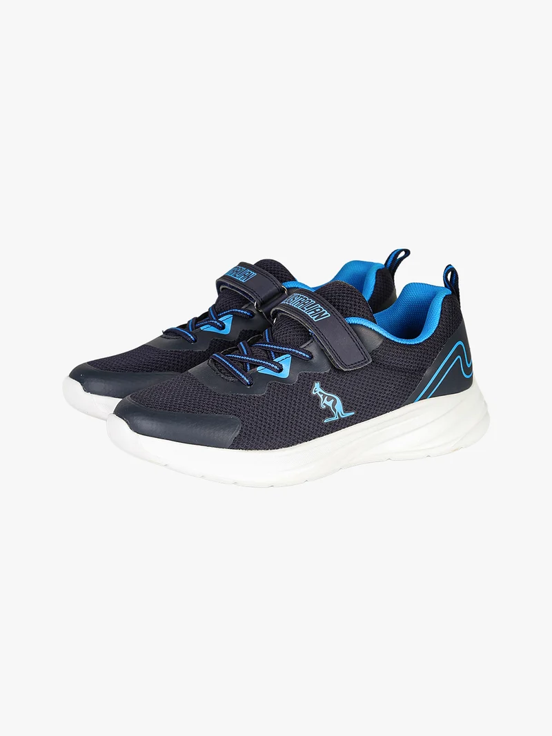 FLAME Sneakers da ragazzo in tessuto con cinturino a strappo e lacci elastici - blu scuro