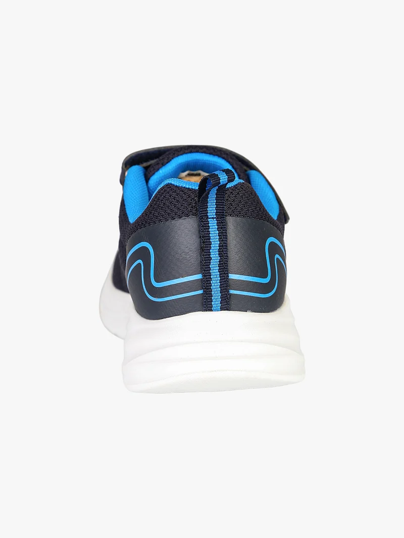 FLAME Sneakers da ragazzo in tessuto con cinturino a strappo e lacci elastici - blu scuro