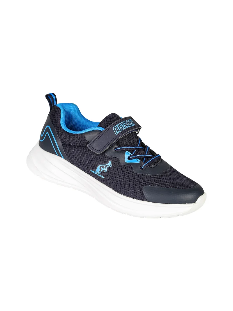 FLAME Sneakers da ragazzo in tessuto con cinturino a strappo e lacci elastici - blu scuro