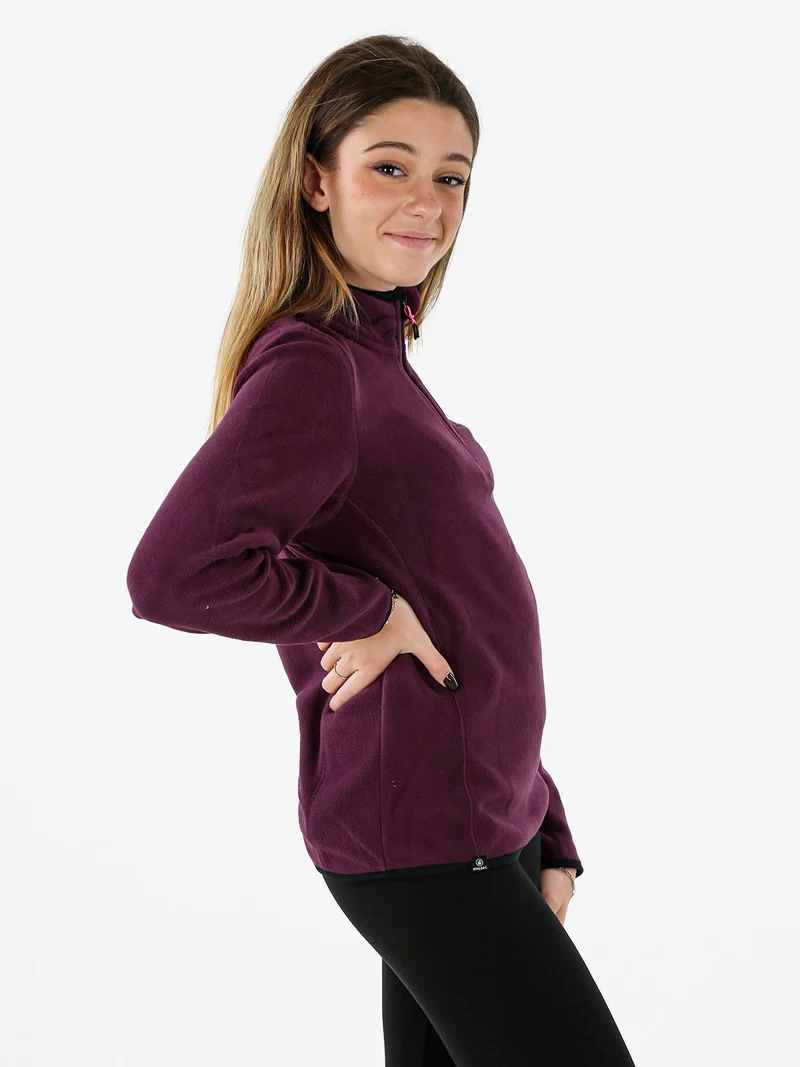 Felpa donna mezza zip in micropile - viola