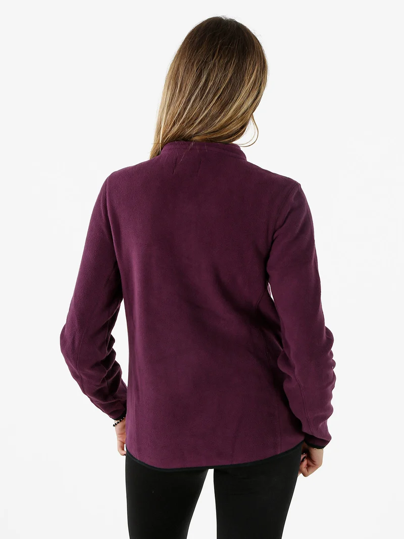 Felpa donna mezza zip in micropile - viola