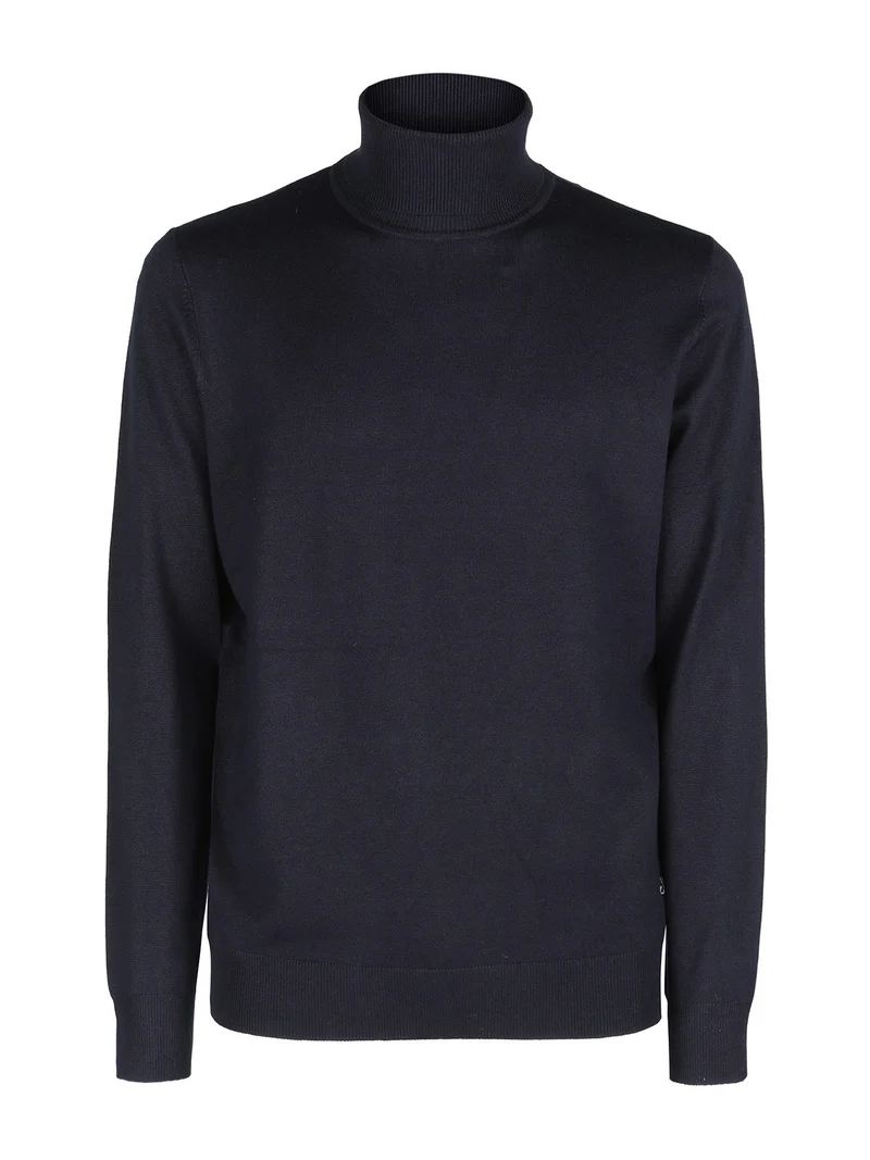 Dolcevita da uomo in maglia - blu scuro