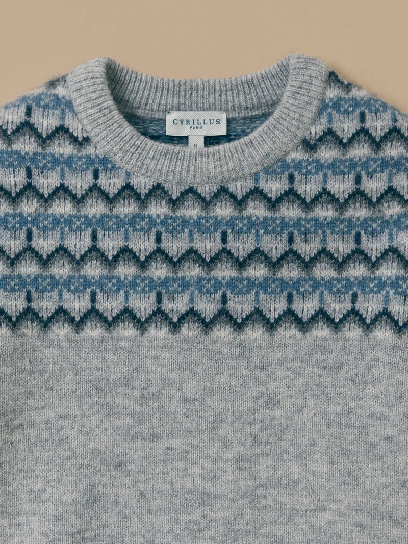 Jungenpullover aus Jacquard mit Wolle