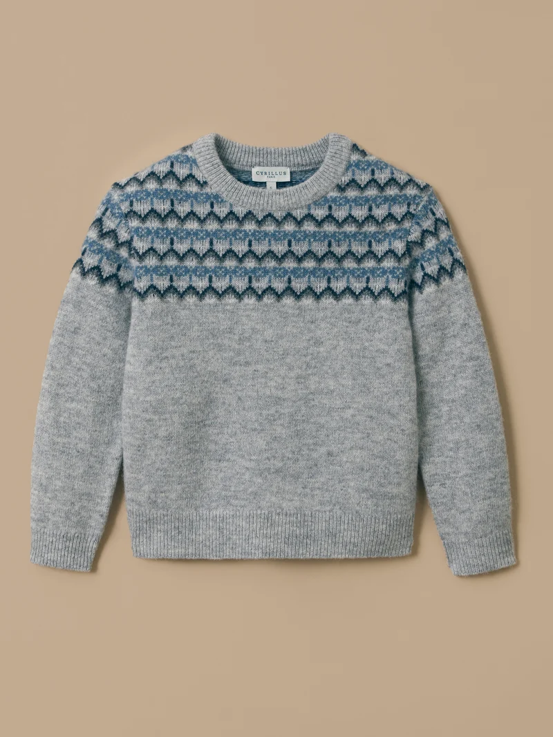 Jungenpullover aus Jacquard mit Wolle