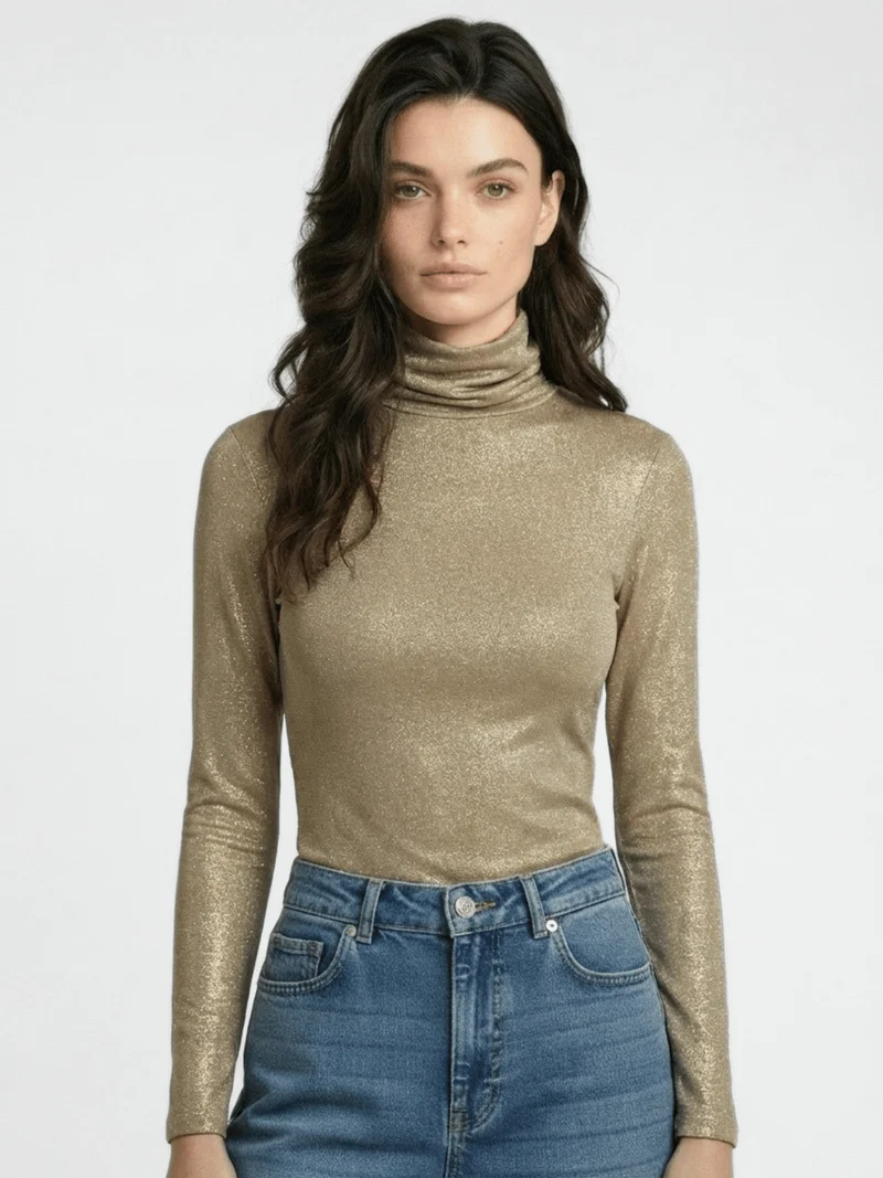 Rollkragenpullover Gold