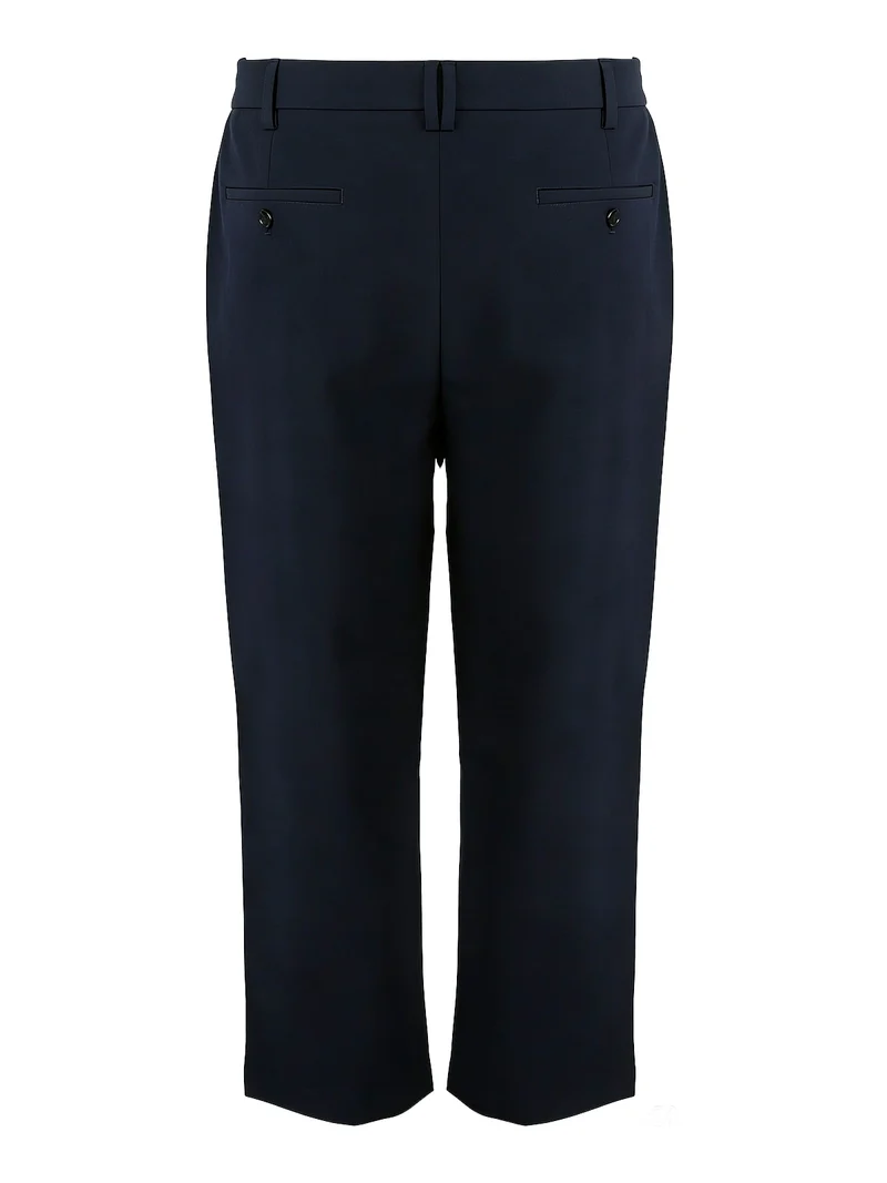 Pantaloni sartoriali da uomo a gamba larga con piega - blu scuro