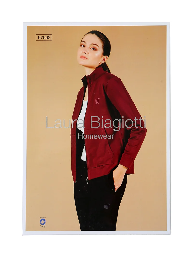 Completo tuta da donna in felpa con zip intera e interno in caldo cotone - ottanio
